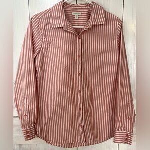 Garnet Hill Organic Cotton Striped Button Down Shirt